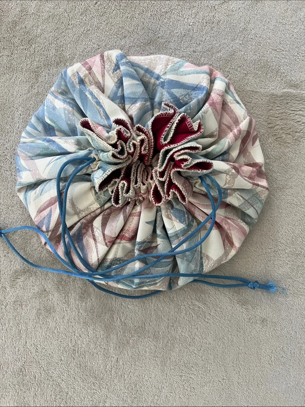 Multi-Color Drawstring Jewelry & Hair Accessory Pouch - Blue & Pink
